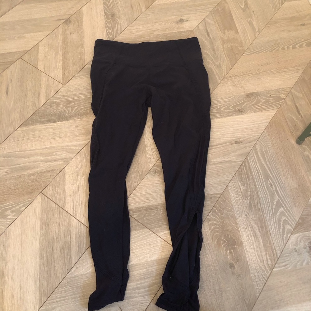 Athleta Mesh Leggings Navy Blue Small